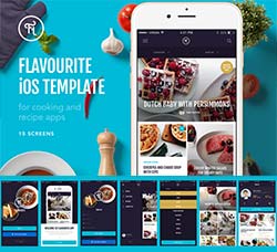 UI素材－手机程序界面(美食类)：Flavourite iOS Template